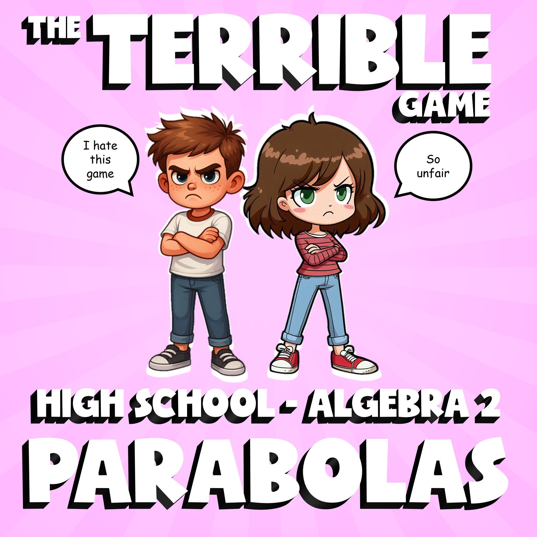 Parabolas THE TERRIBLE GAME - No Prep Algebra 2 Math Review Activity