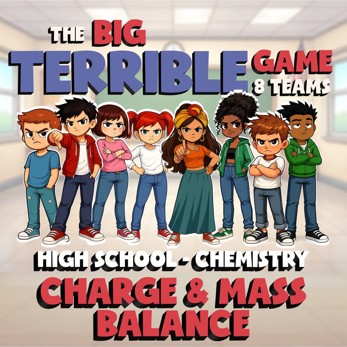 Charge & Mass Balance BIG TERRIBLE GAME - No Prep Chemistry Science Review