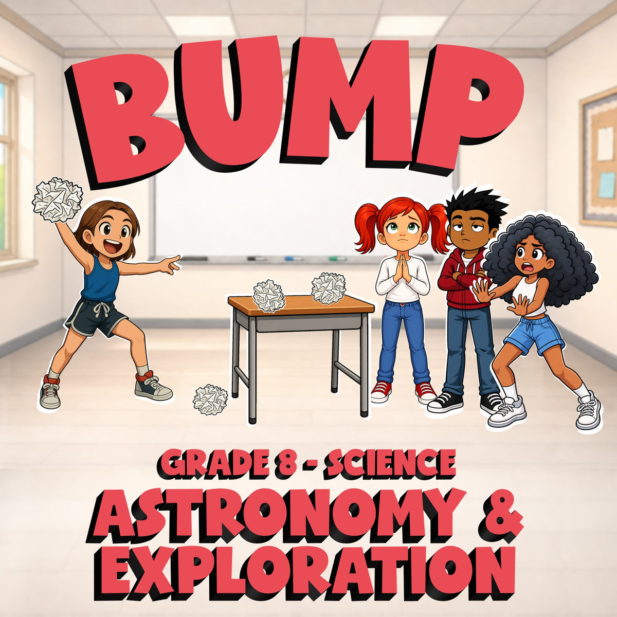 Astronomy & Exploration BUMP Science Game - No Prep Grade 8 Review Activity
