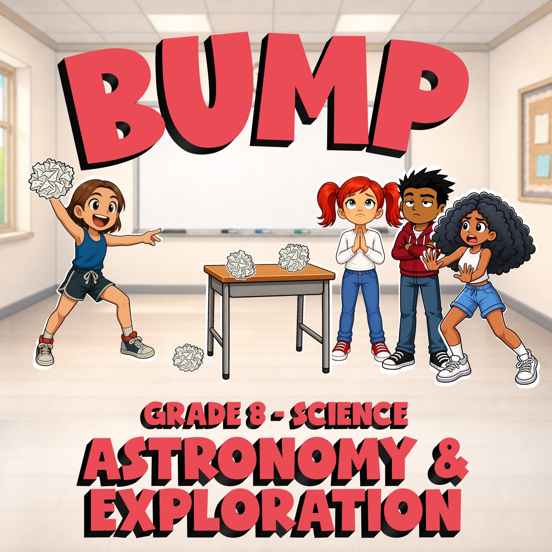 Astronomy & Exploration BUMP Science Game - No Prep Grade 8 Review Activity