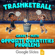 Opposite Quantities Problems TRASHKETBALL Math Game - No Prep Grade 7 Review