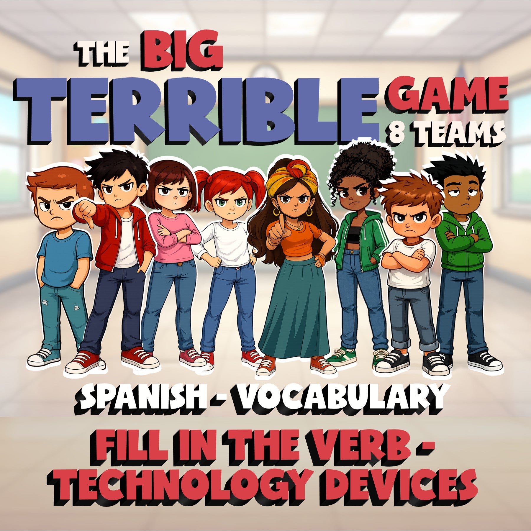 Fill In The Verb - Technology Devices BIG TERRIBLE GAME - Spanish Exercise