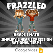 Simplify Linear Expression Rational Terms FRAZZLED Math Game - No Prep Grade 7