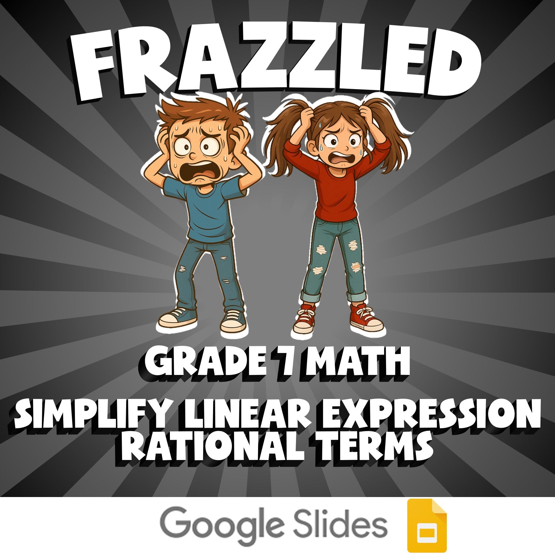 Simplify Linear Expression Rational Terms FRAZZLED Math Game - No Prep Grade 7
