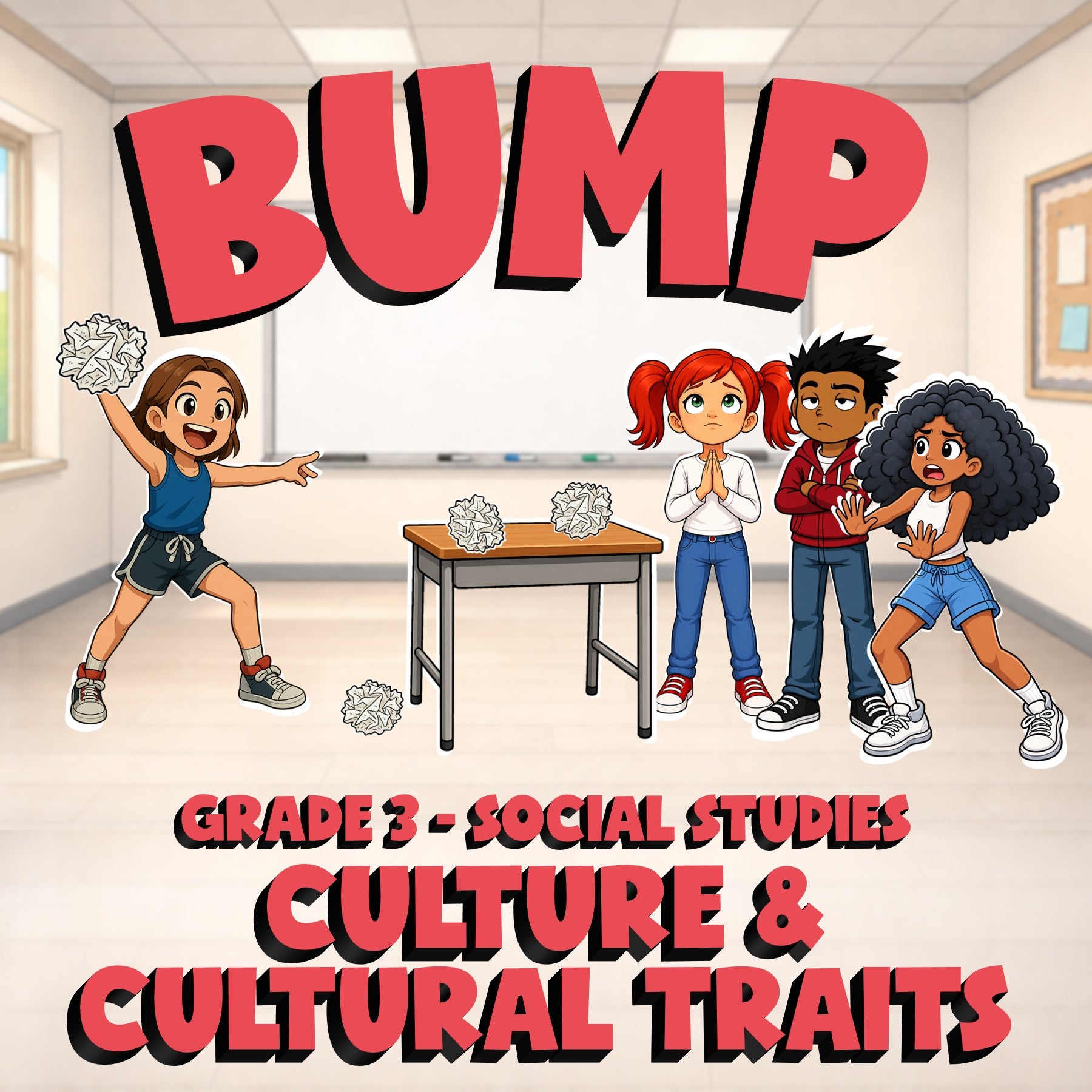 Culture & Cultural Traits BUMP Socials Game - No Prep Grade 3 Review Activity