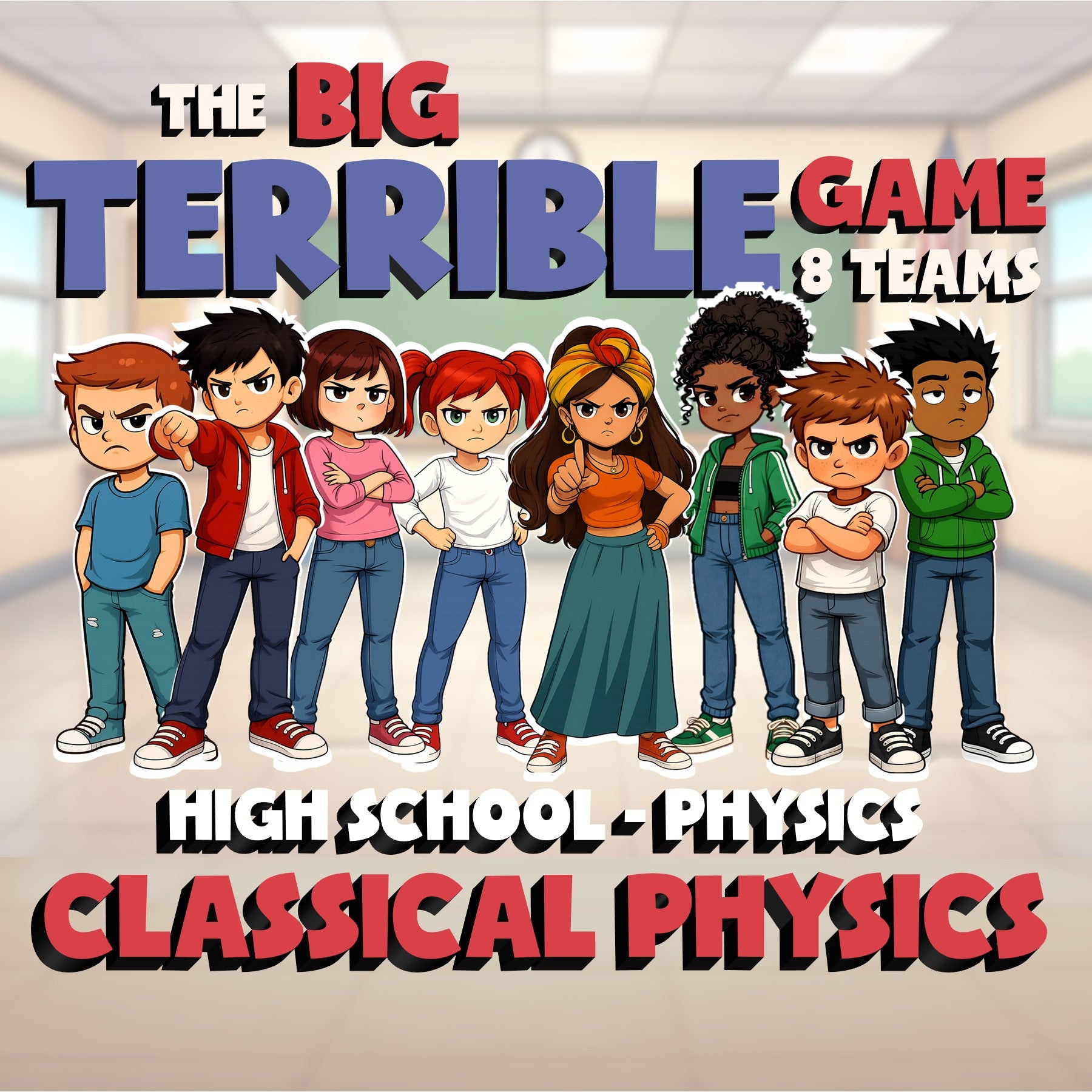 Classical Physics BIG TERRIBLE GAME - No Prep Physics Science Review Activity