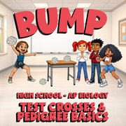 Test Crosses & Pedigree Basics BUMP Science Game - No Prep AP Biology Review