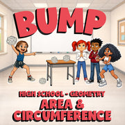 Area & Circumference BUMP Math Game - No Prep Geometry Review Activity