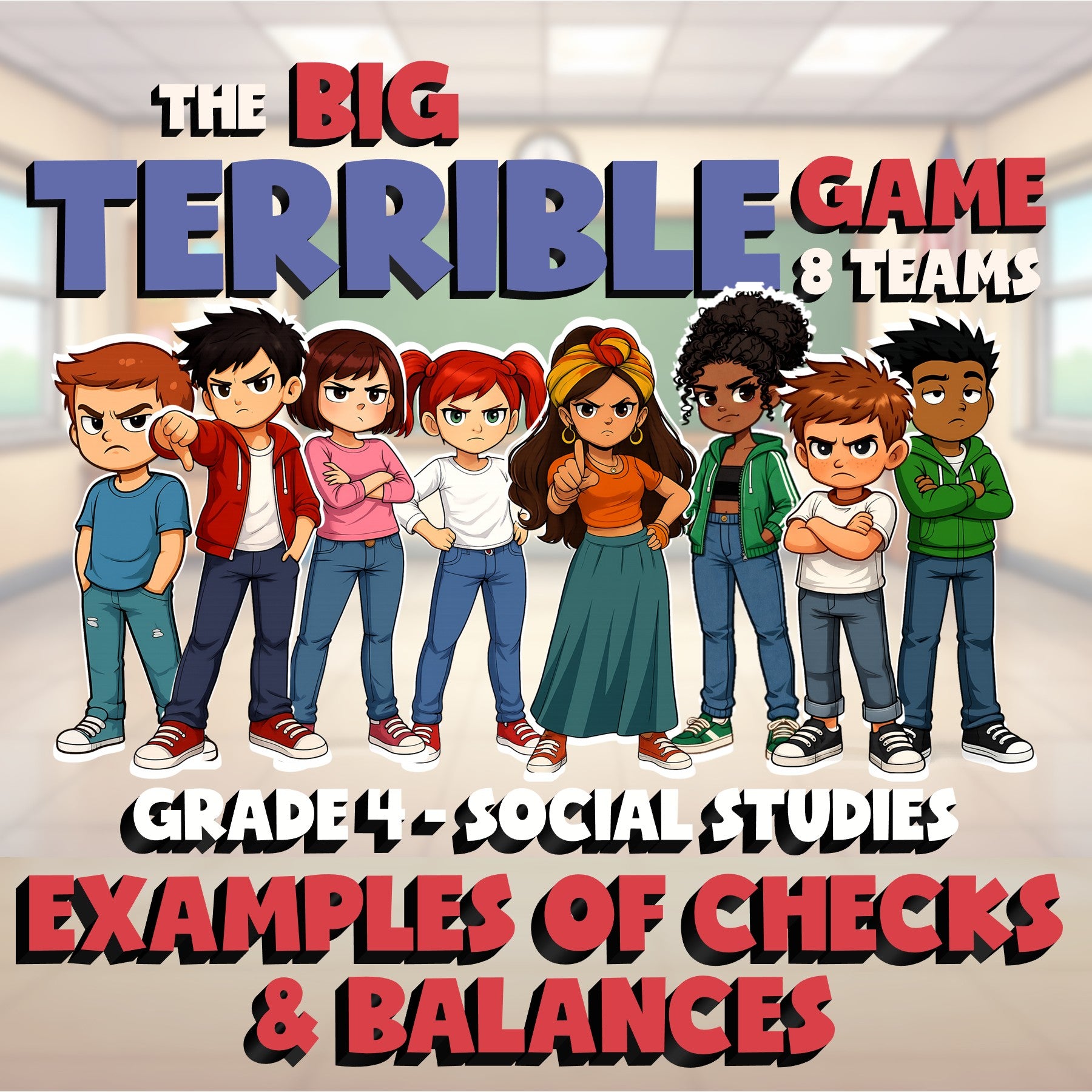 Examples of Checks & Balances BIG TERRIBLE GAME - No Prep Grade 4 Socials Review