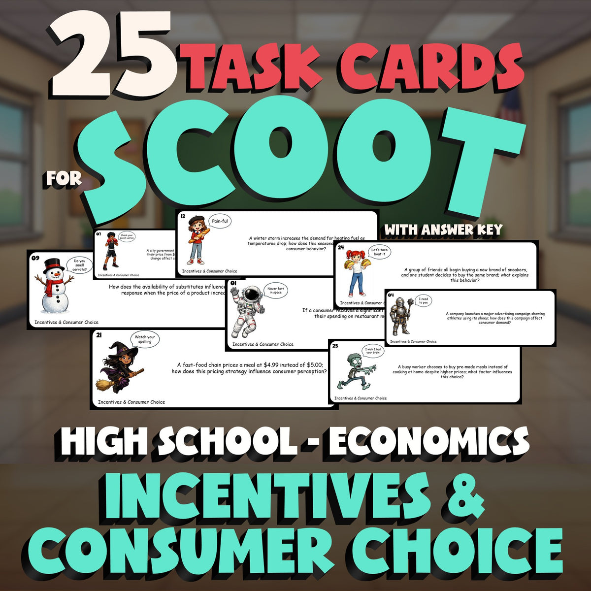 Incentives & Consumer Choice SCOOT TASK CARDS Economics Game - No Prep Review