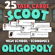Oligopoly SCOOT TASK CARDS Economics Game - No Prep Review Activity