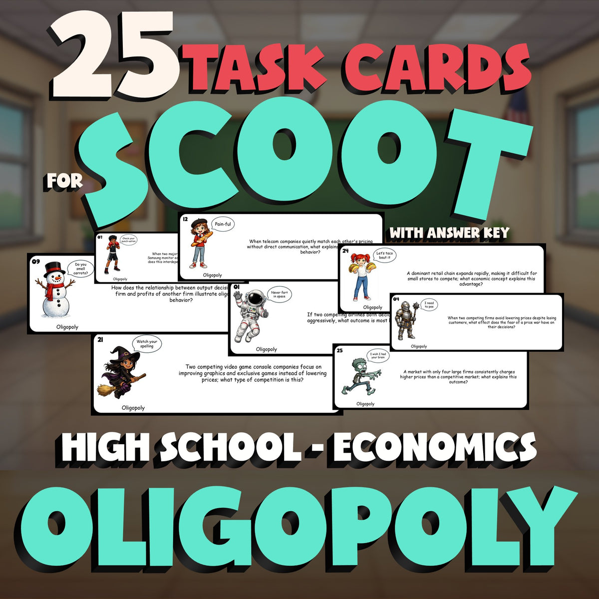 Oligopoly SCOOT TASK CARDS Economics Game - No Prep Review Activity