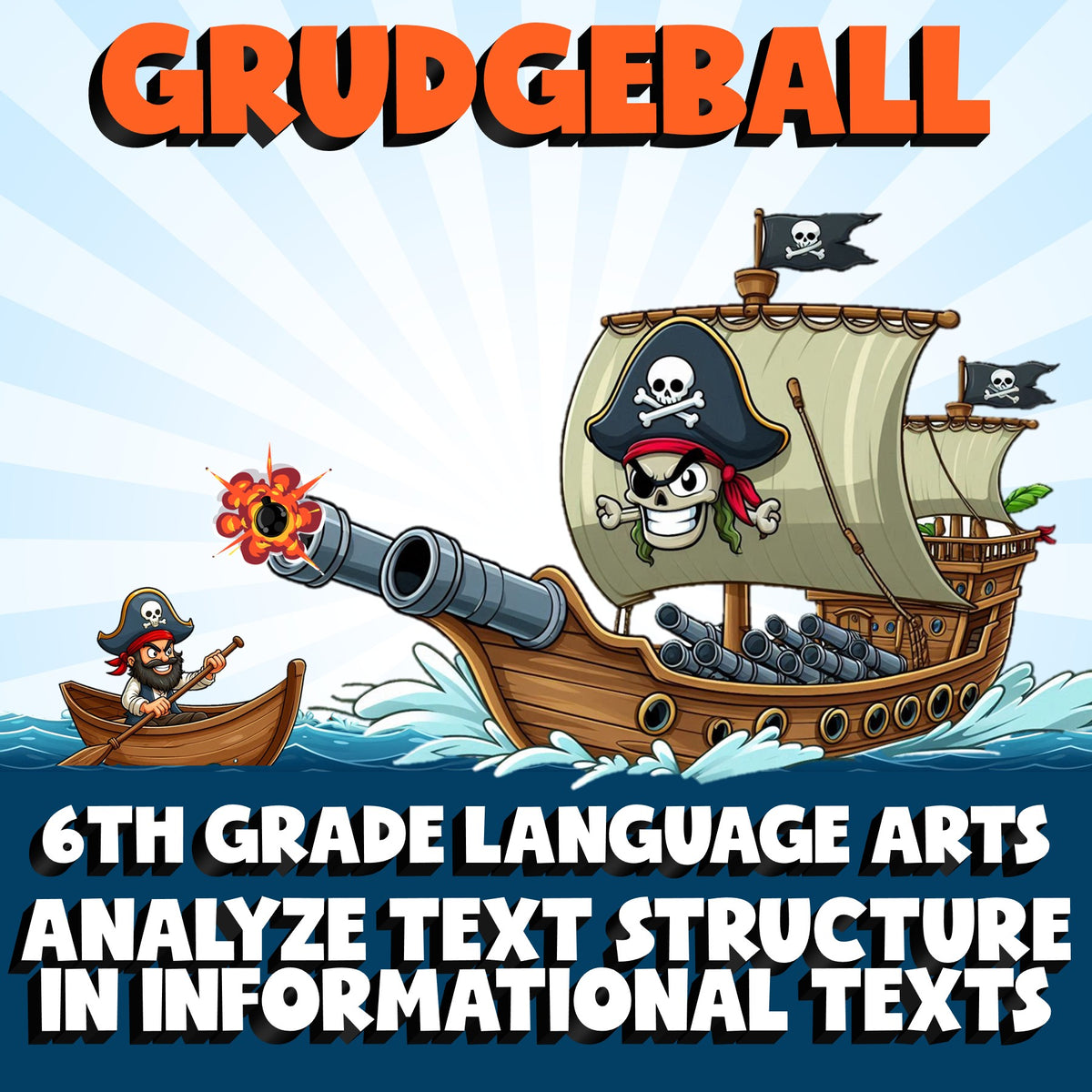 Analyze Text Structure in Informational Texts GRUDGEBALL ELA Game - Grade 6