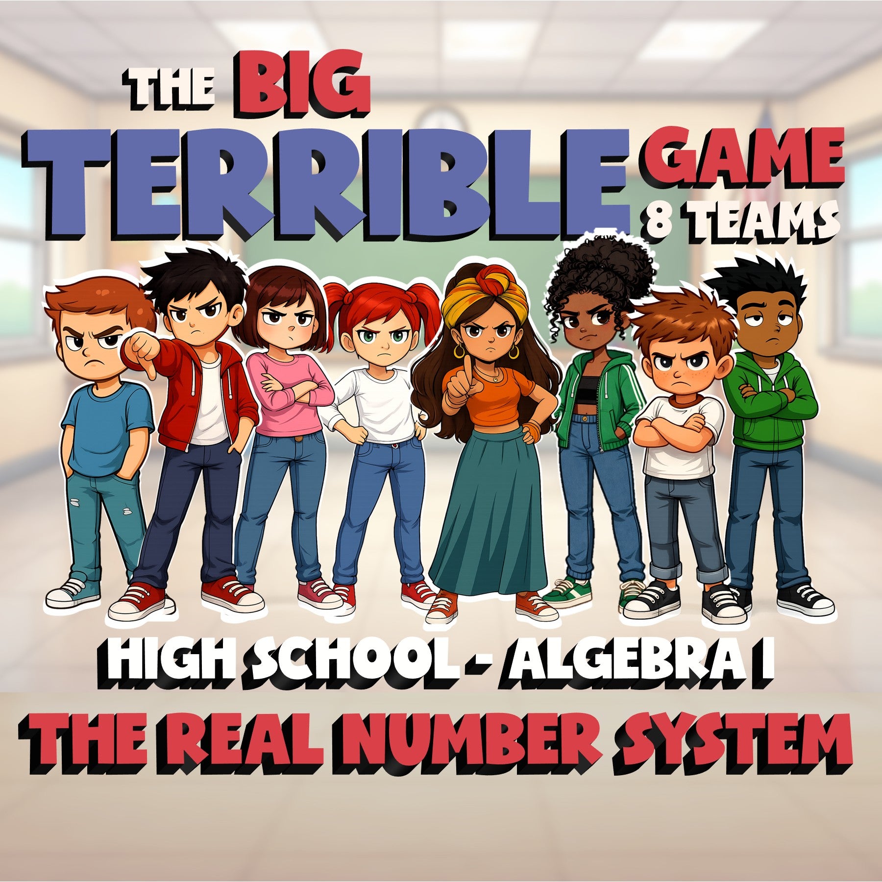 The Real Number System BIG TERRIBLE GAME - No Prep Algebra 1 Math Review