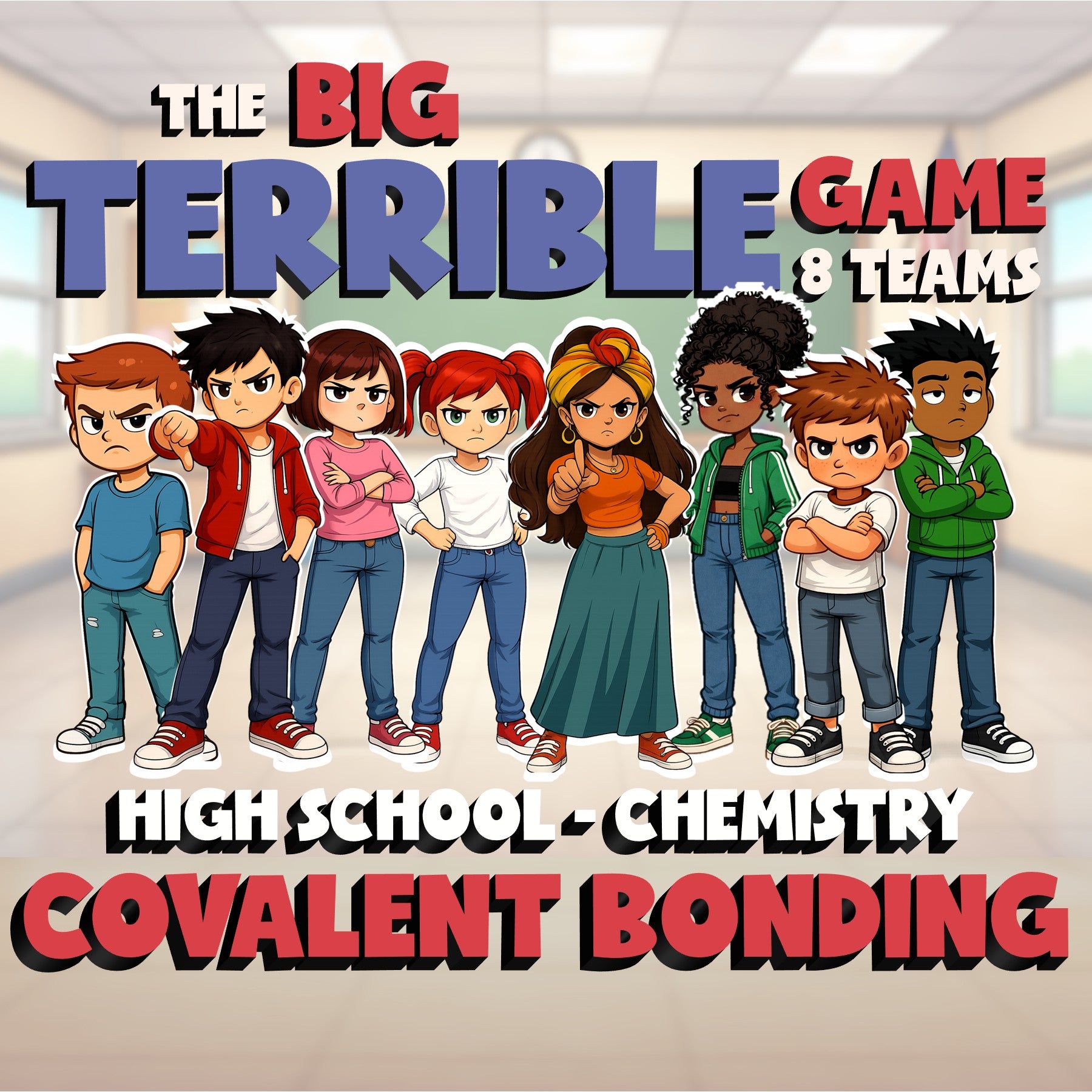 Covalent Bonding BIG TERRIBLE GAME - No Prep Chemistry Science Review Activity