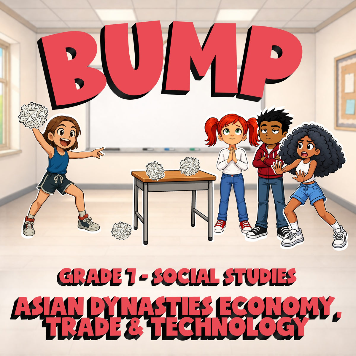 Asian Dynasties Economy, Trade & Technology BUMP Socials Game - No Prep Grade 7