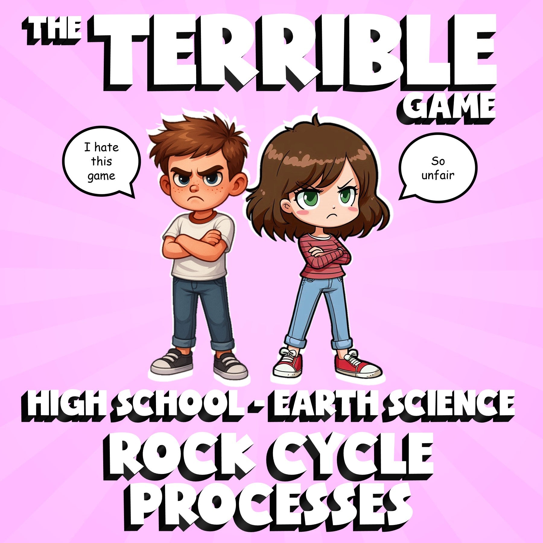 Rock Cycle Processes THE TERRIBLE GAME - No Prep Earth Science Review Activity