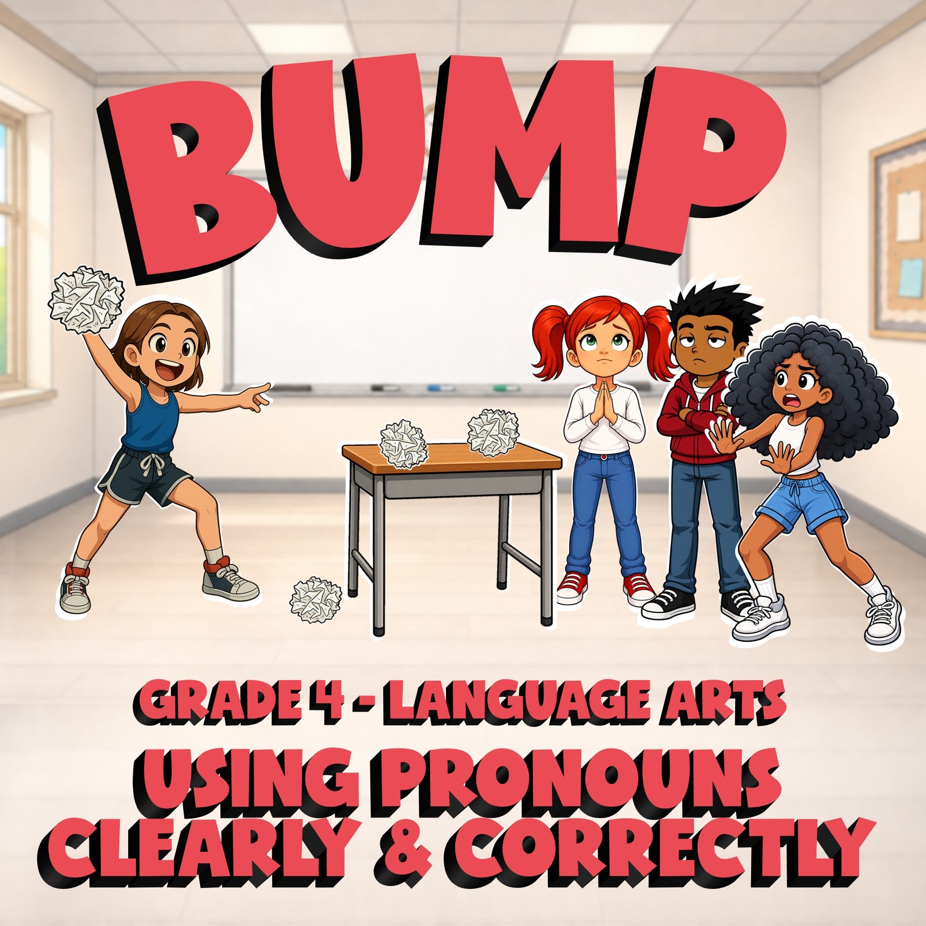 Using Pronouns Clearly & Correctly BUMP ELA Game - No Prep Grade 4 Review