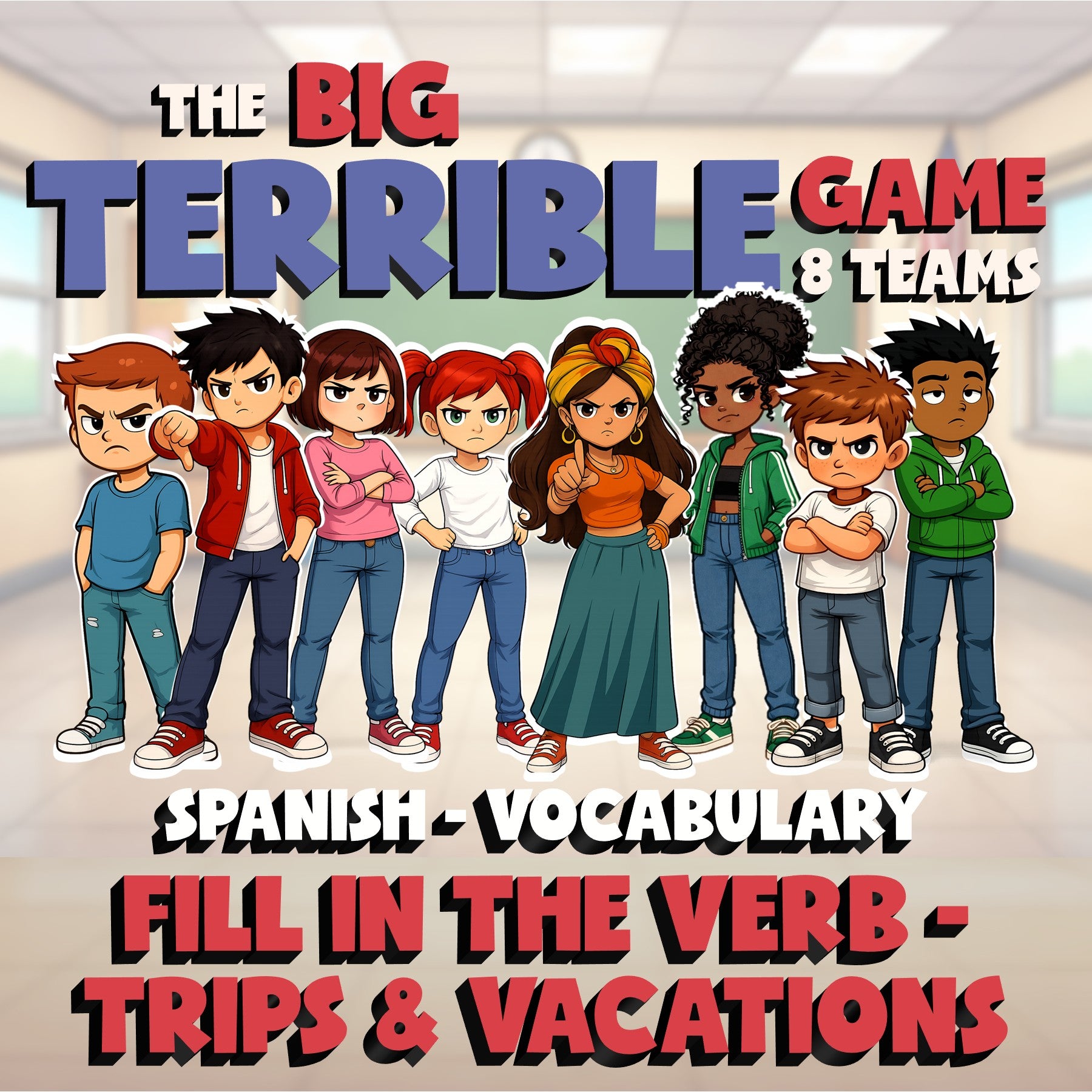 Fill In The Verb - Trips & Vacations BIG TERRIBLE GAME - Spanish Exercise