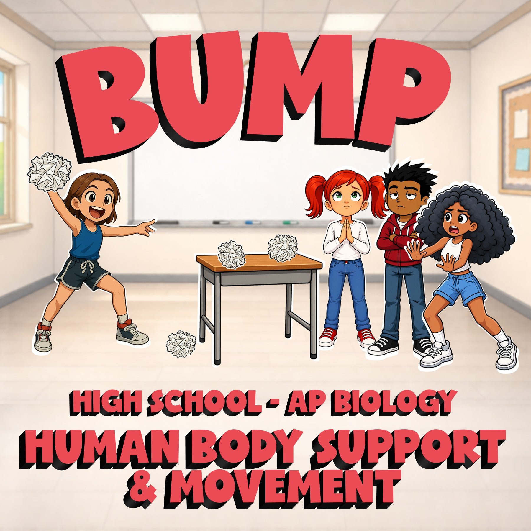 Human Body Support & Movement BUMP Science Game - No Prep AP Biology Review