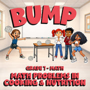 Math Problems in Cooking & Nutrition BUMP Math Game - No Prep Grade 7 Review