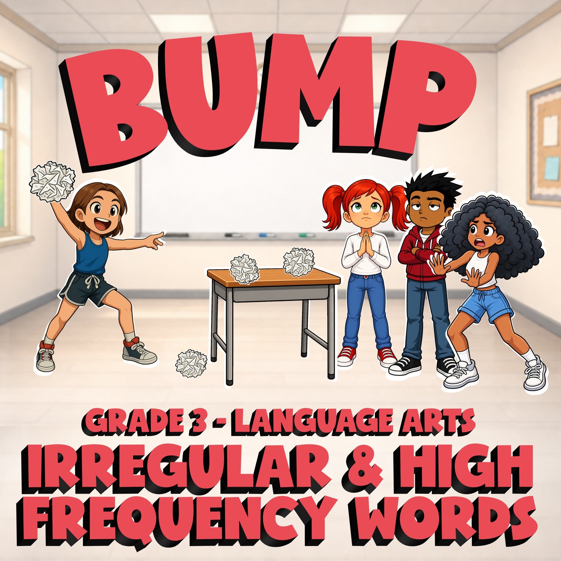 Irregular & High Frequency Words BUMP ELA Game - No Prep Grade 3 Review Activity