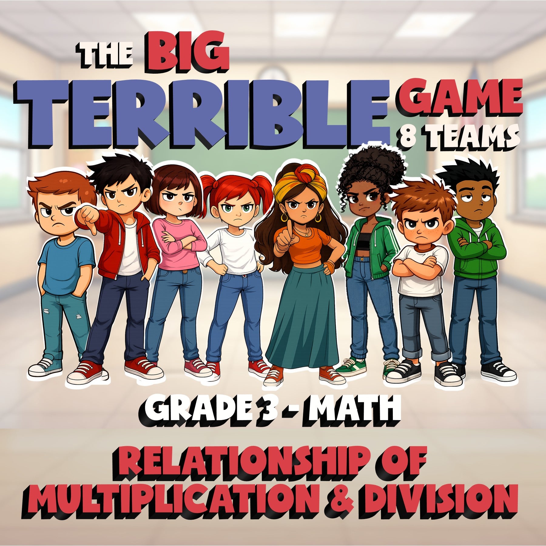 Relationship of Multiplication & Division BIG TERRIBLE GAME - Grade 3 Math