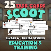 Education & Training SCOOT TASK CARDS Socials Game - No Prep Grade 6 Review