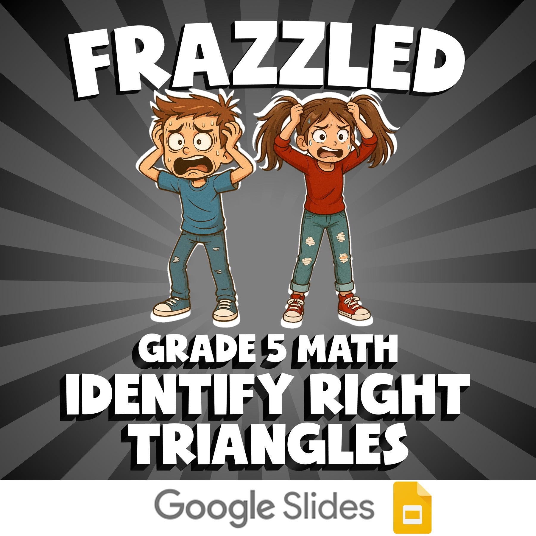 Identify Right Triangles FRAZZLED Math Game - No Prep Grade 5 Review Activity