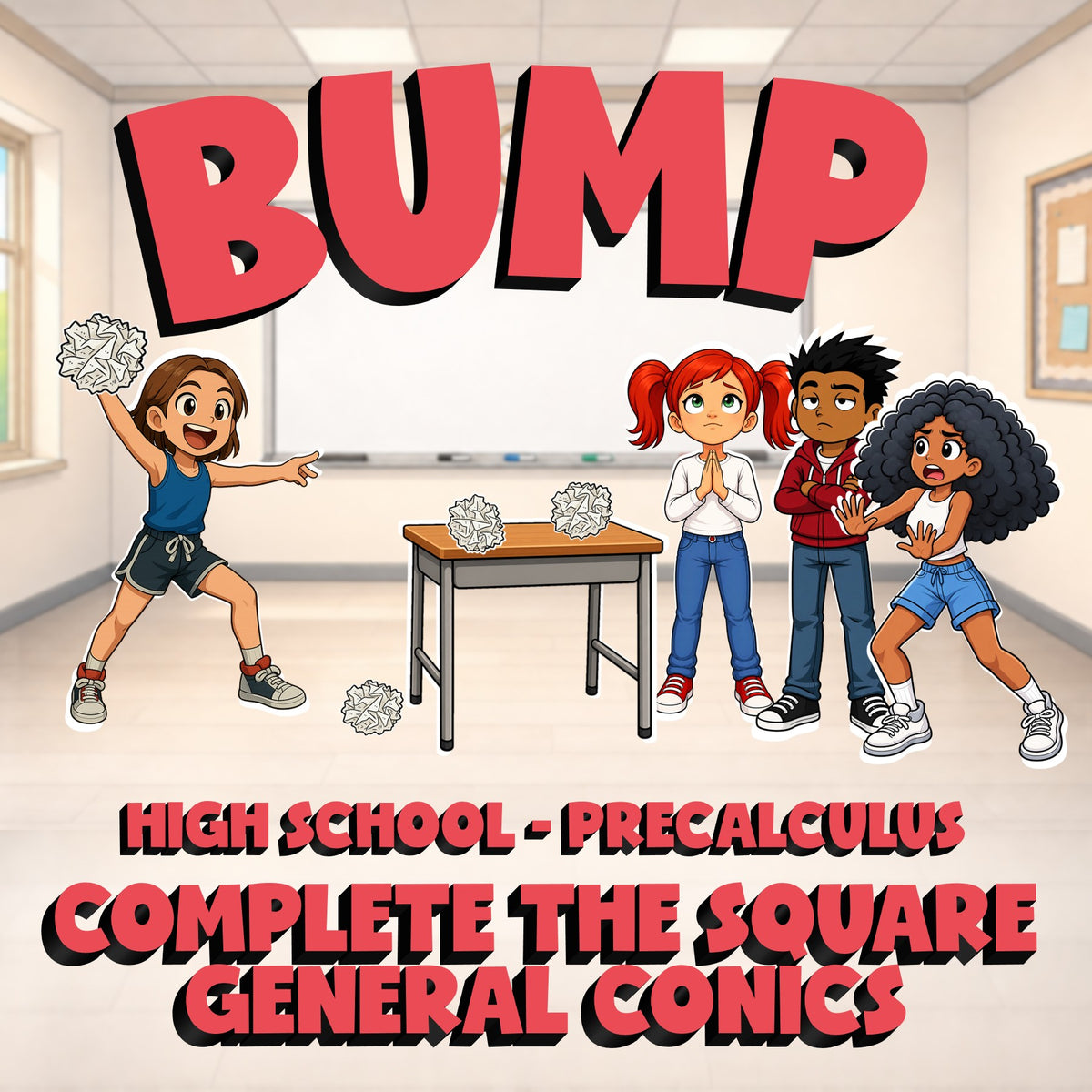 Complete the Square General Conics BUMP Math Game - No Prep PreCalculus Review
