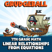 Linear Relationships from Equations GRUDGEBALL Math Game - No Prep Grade 7