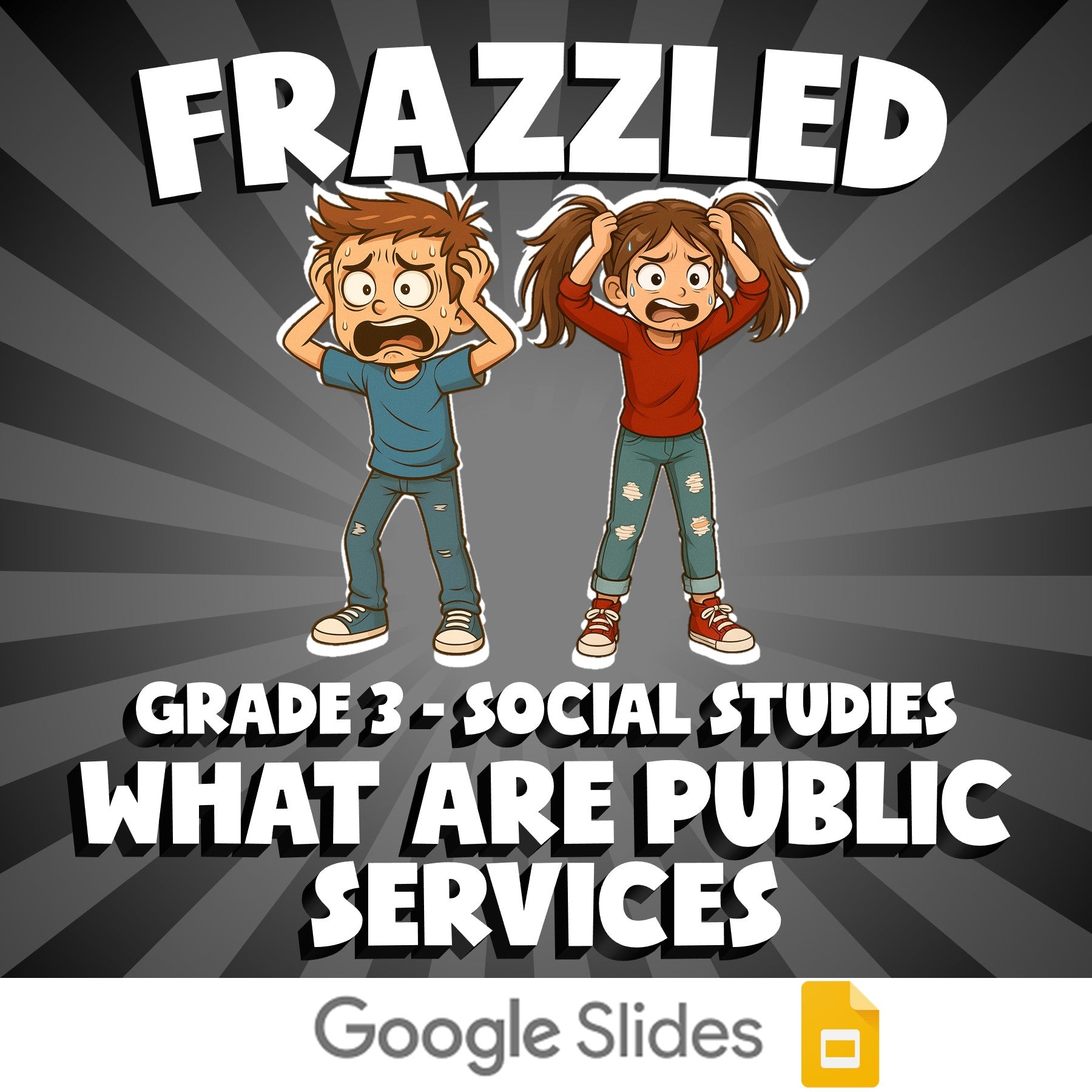 What Are Public Services FRAZZLED Socials Game - No Prep Grade 3 Review Activity