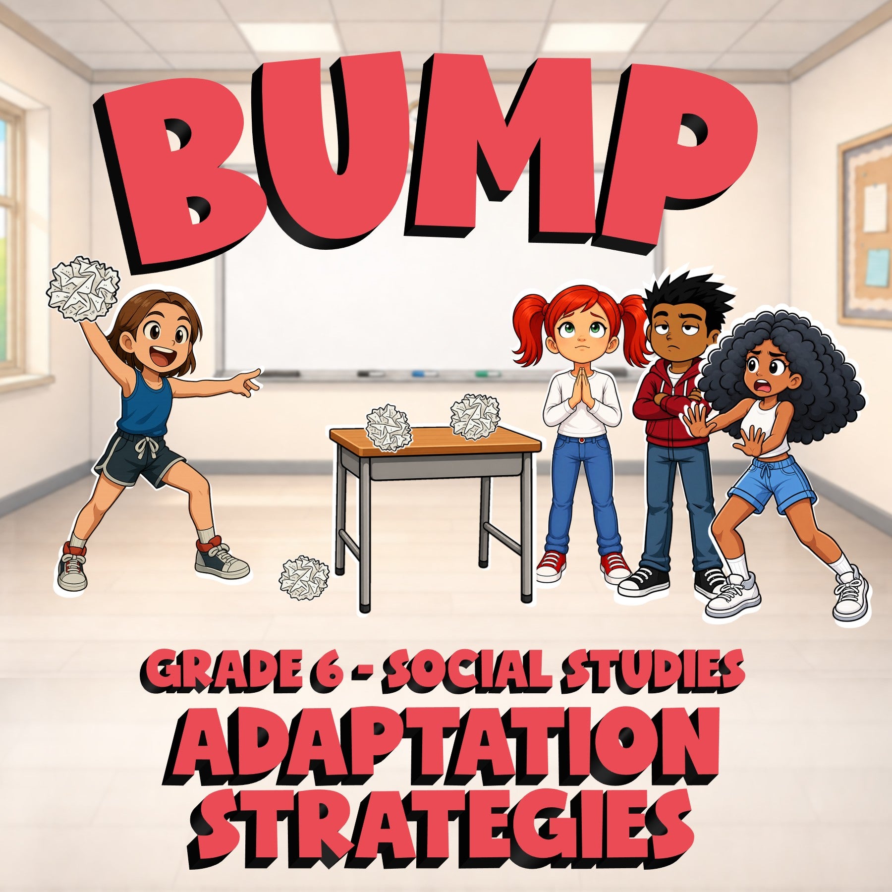 Adaptation Strategies BUMP Socials Game - No Prep Grade 6 Review Activity
