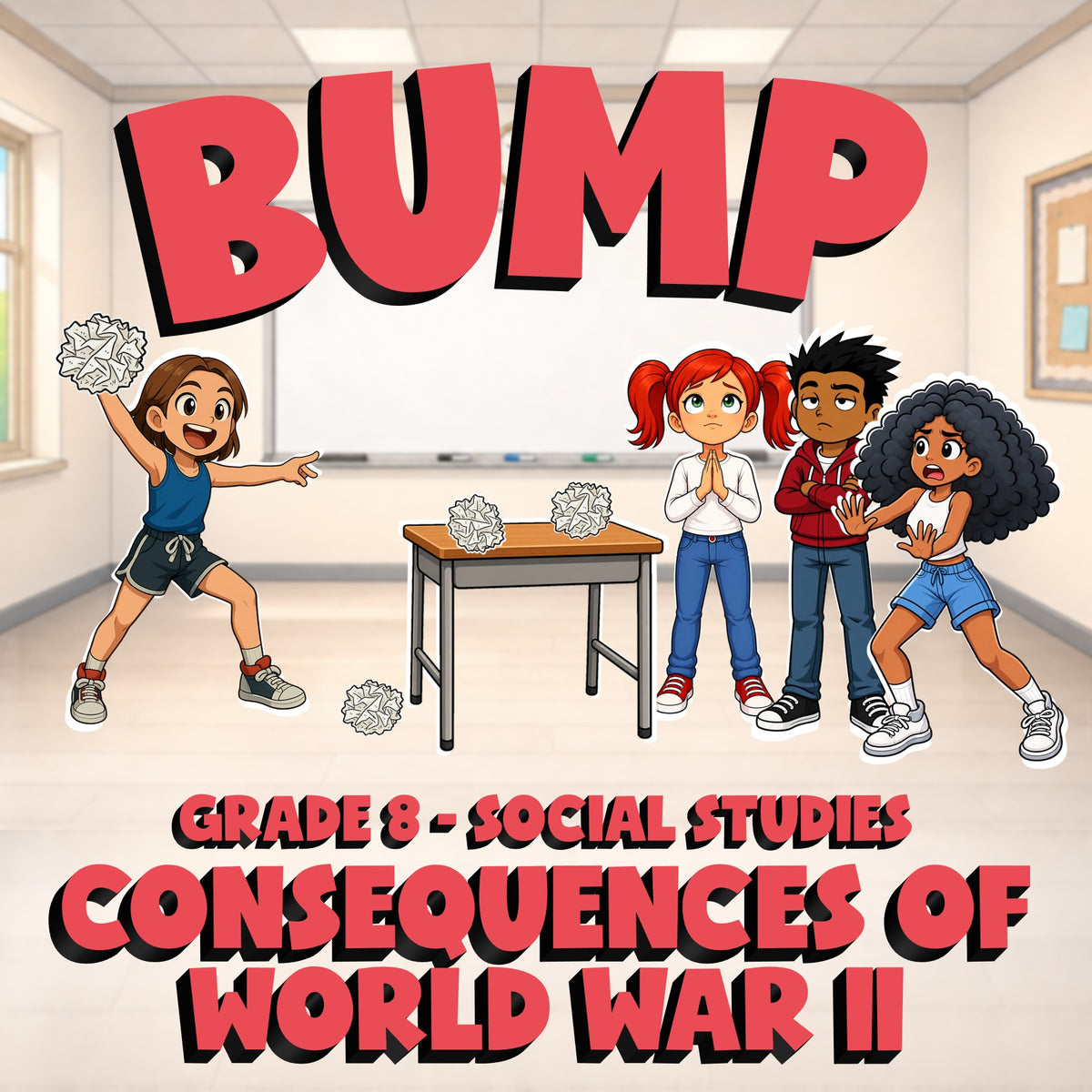 Consequences of World War II BUMP Socials Game - No Prep Grade 8 Review Activity