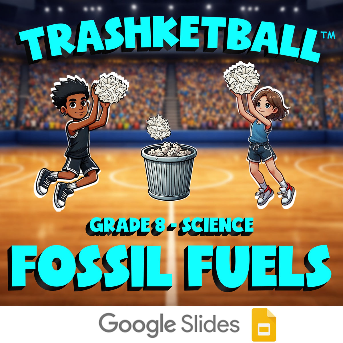 Fossil Fuels TRASHKETBALL Science Game - No Prep Grade 8 Review Activity
