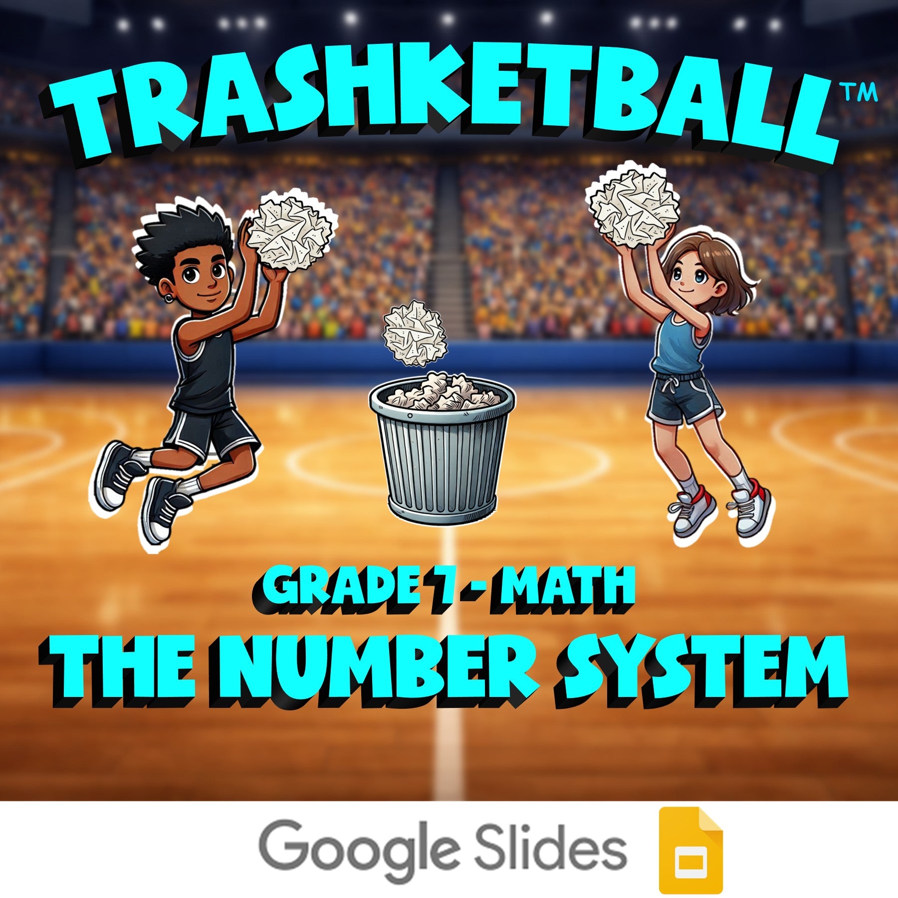The Number System TRASHKETBALL Math Game - No Prep Grade 7 Review Activity