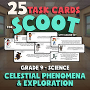 Celestial Phenomena & Exploration SCOOT TASK CARDS Science Game - Grade 9