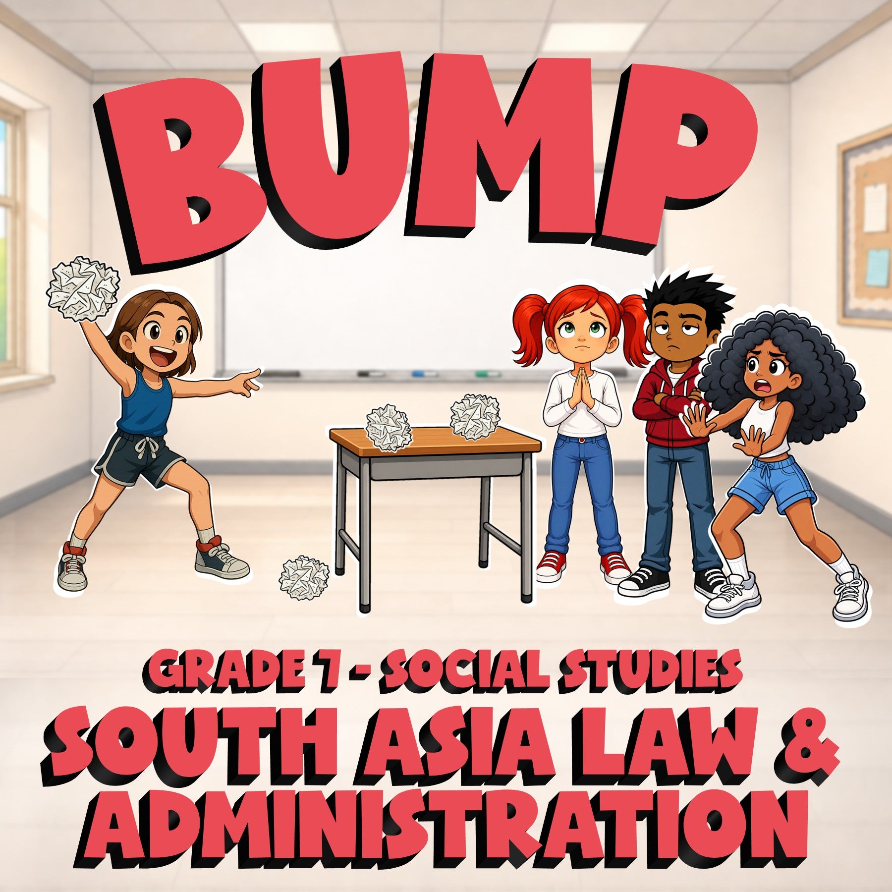 South Asia Law & Administration BUMP Socials Game - No Prep Grade 7 Review