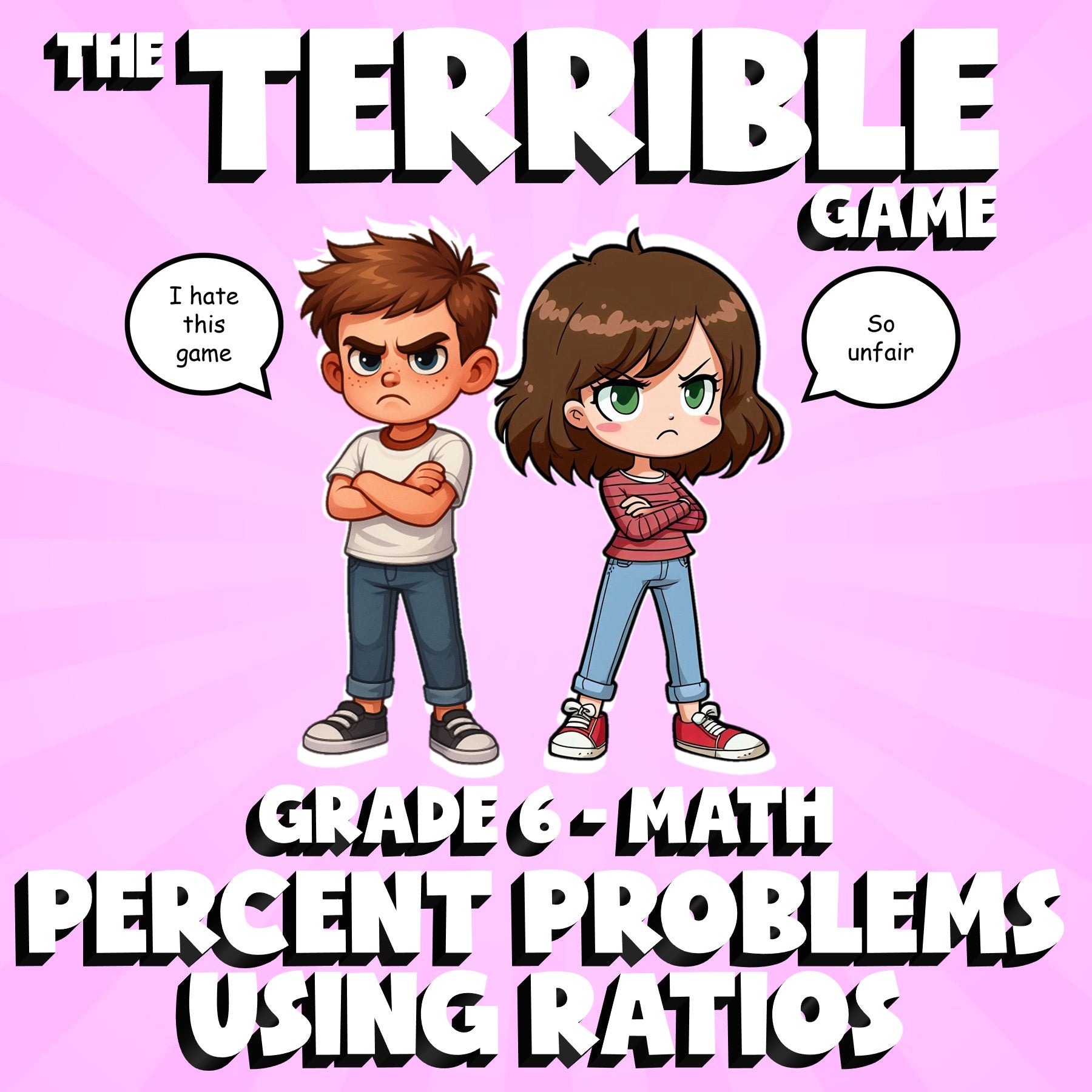 Percent Problems Using Ratios THE TERRIBLE GAME - No Prep Grade 6 Math Review