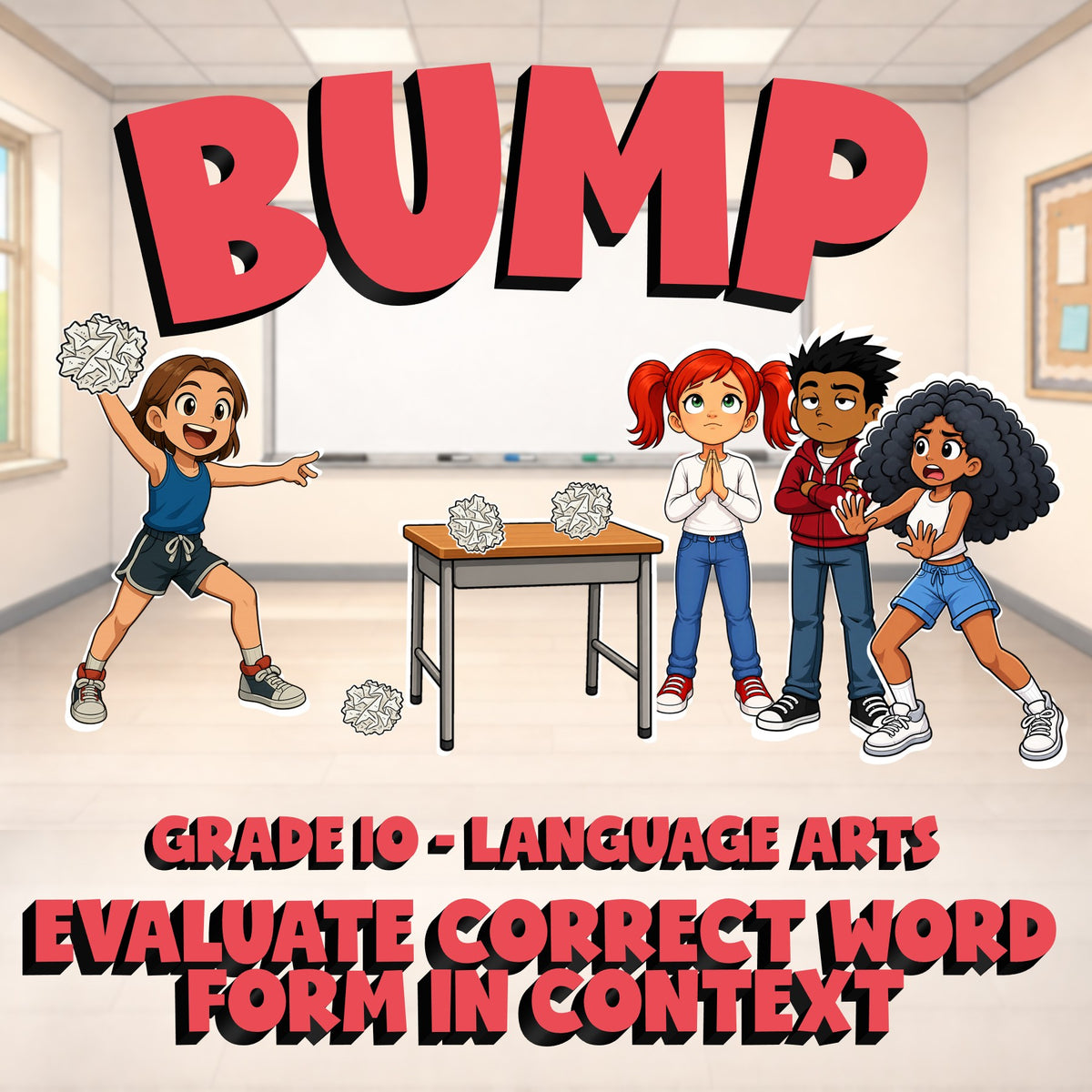 Evaluate Correct Word Form in Context BUMP ELA Game - No Prep Grade 10 Review