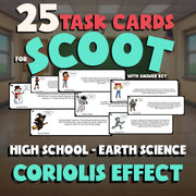 Coriolis Effect SCOOT TASK CARDS Game - No Prep Earth Science Review Activity