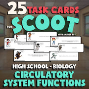 Circulatory System Functions SCOOT TASK CARDS Science Game - No Prep Biology