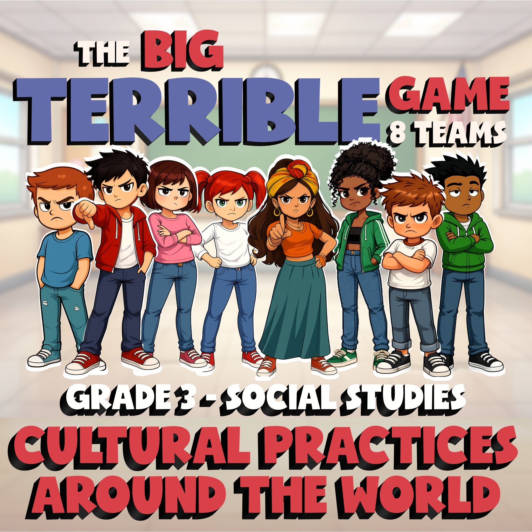 Cultural Practices Around the World BIG TERRIBLE GAME - Grade 3 Socials Review
