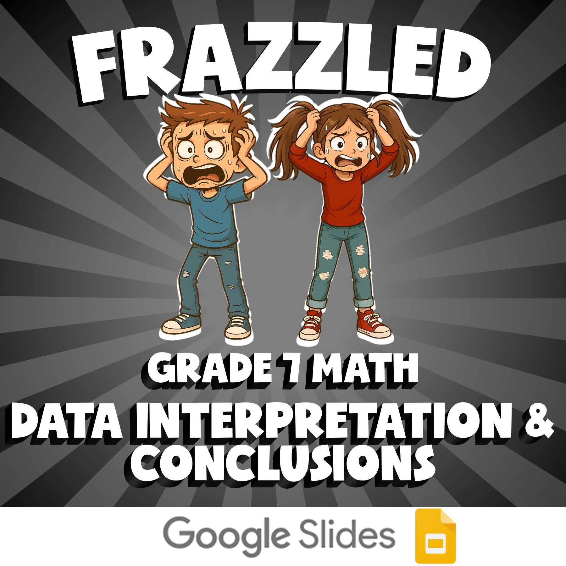 Data Interpretation & Conclusions FRAZZLED Math Game - No Prep Grade 7 Review