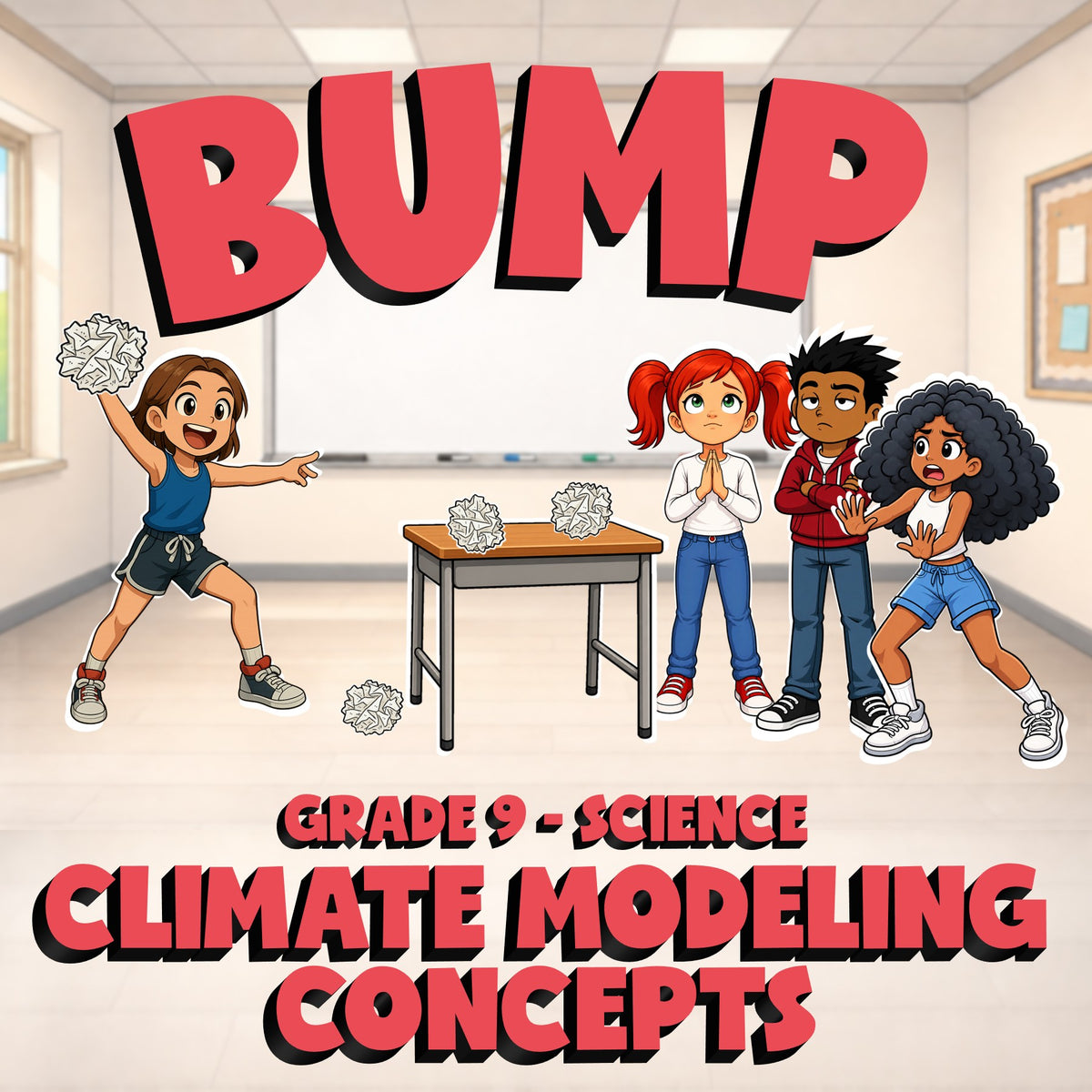 Climate Modeling Concepts BUMP Science Game - No Prep Grade 9 Review Activity