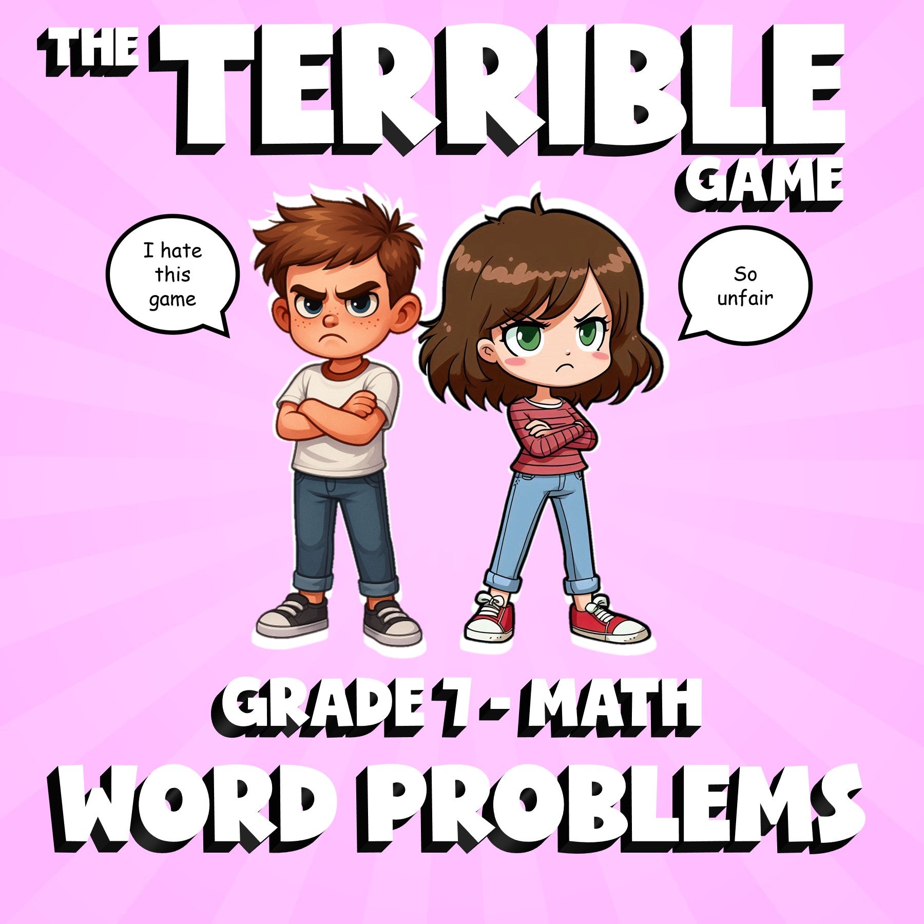 Word Problems THE TERRIBLE GAME - No Prep Grade 7 Math Review Activity