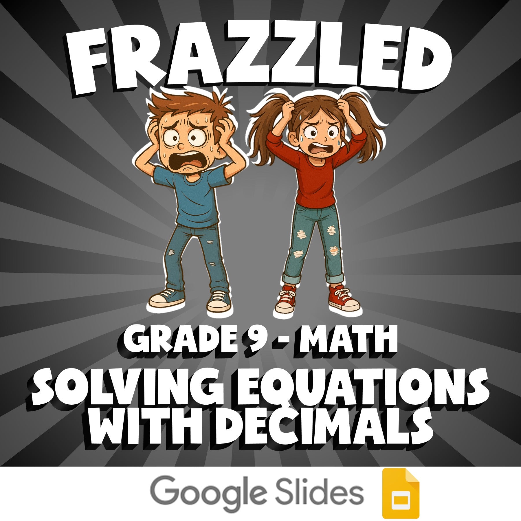 Solving Equations with Decimals FRAZZLED Math Game - No Prep Grade 9 Review