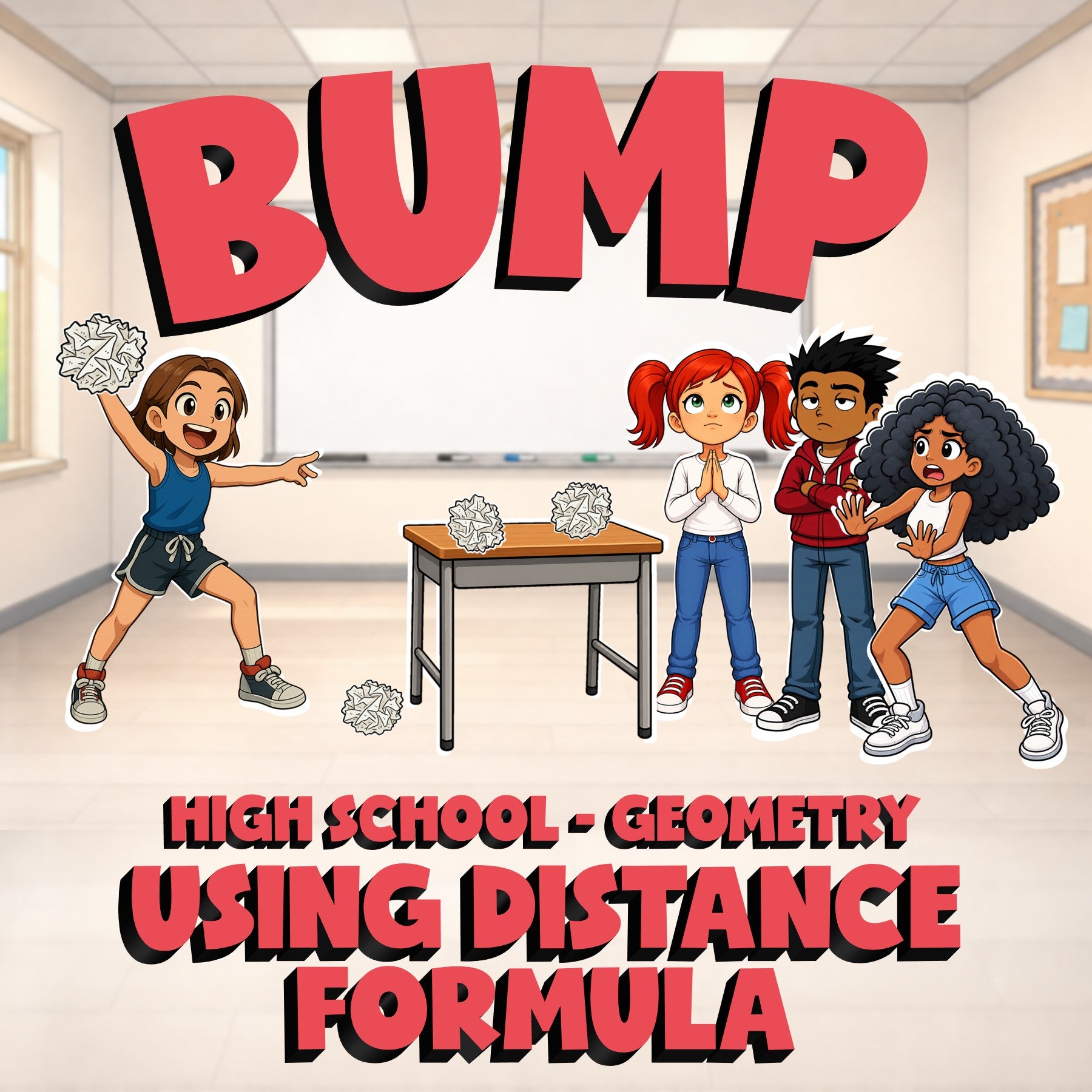 Using Distance Formula BUMP Math Game - No Prep Geometry Review Activity