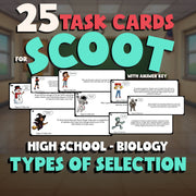 Types of Selection SCOOT TASK CARDS Science Game - No Prep Biology Review