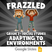Adapting to Environments FRAZZLED Socials Game - No Prep Grade 3 Review Activity